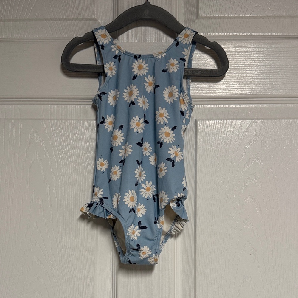 Petit Lem Blue Daisy Kids Swim One Piece